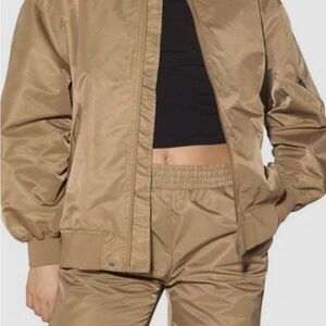 Women's Tan Bomber Jacket